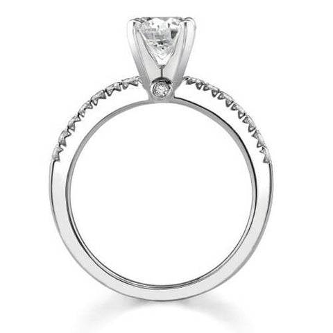 Asscher Cut Diamond Ring Set w French Pave Side Profile