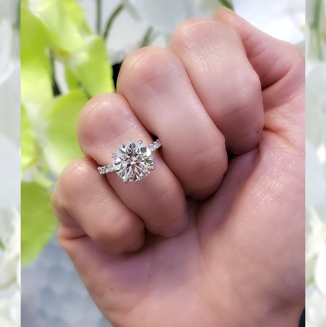 2.60 Ctw. Hidden Halo Engagement Ring Set H Color VS2 GIA Certified