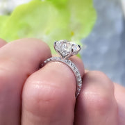 2.60 Ct. Hidden Halo Engagement Ring Set G Color VS2 GIA Certified