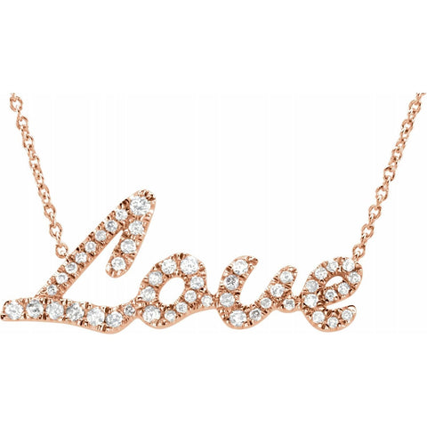 Love Diamond Pendant Necklace