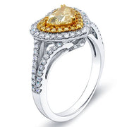 Yellow Heart Cut Diamond Ring Side Profile