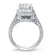 Princess Halo Pave Engagement Ring Side Profile