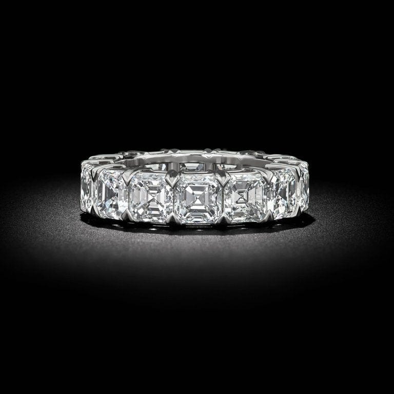 Asscher cut eternity band