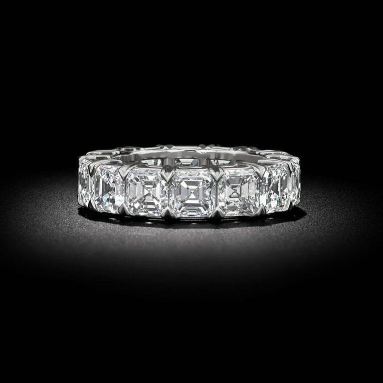 asscher cut diamond eternity band Platinum