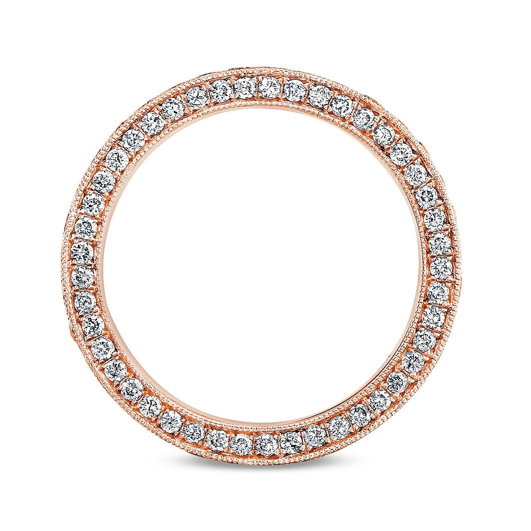 Round Cut Pave Diamond Eternity Ring F-G Color VS1 Clarity 1.75 Ct
