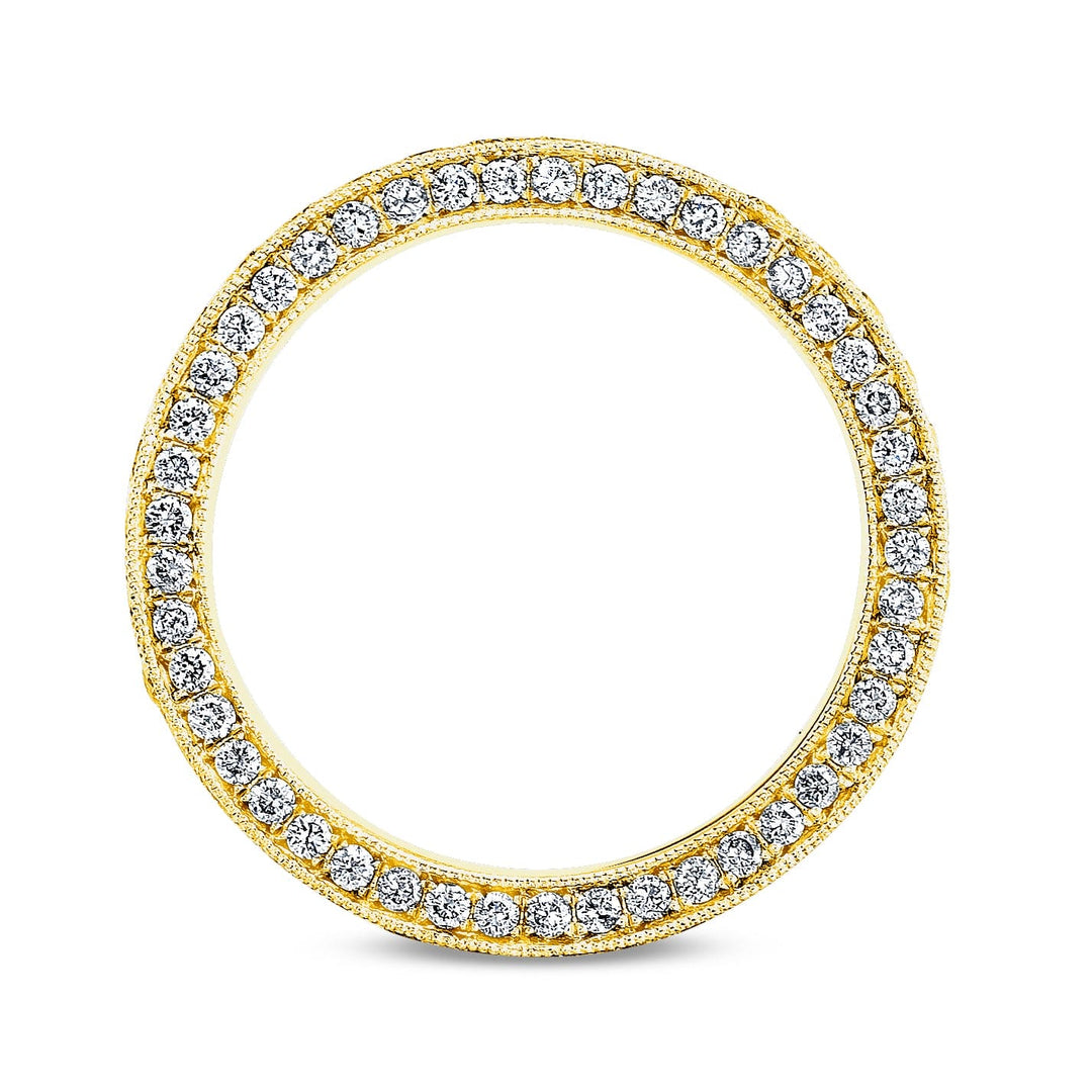 Round Cut Pave Diamond Eternity Ring F-G Color VS1 Clarity 1.75 Ct