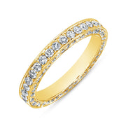 Round Cut Pave Diamond Eternity Ring F-G Color VS1 Clarity 1.75 Ct