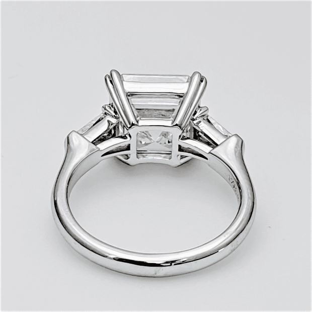 3 Stone Asscher Cut Engagement Ring Side View