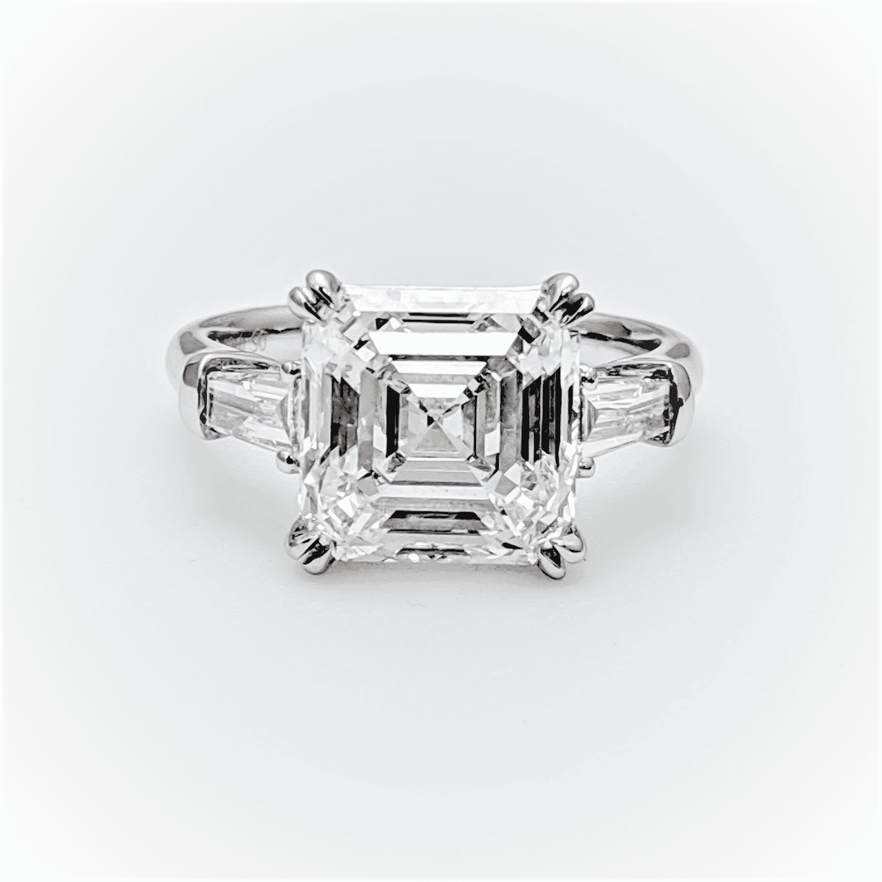 Kwiat | Engagement Ring with a Compass Set Asscher Cut Diamond and Baguette  Side Stones in Platinum - Kwiat