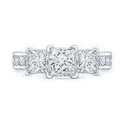 Princess Cut 3Stone Engagement Ring with Accents