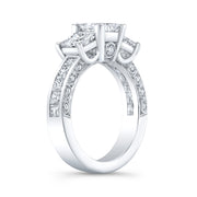 Princess Cut 3Stone Engagement Ring with Accents