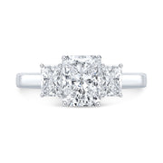 3 Stone Radiant Cut Engagement Ring Front View