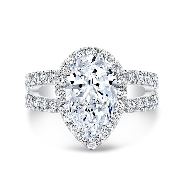 Pear Cut Split Shank Engagement Ring