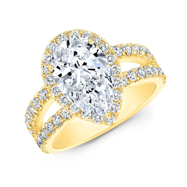 2.40 Ctw. Pear Cut Split Shank Engagement Ring D Color VS1 GIA Certified