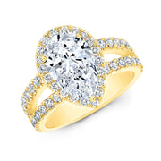 2.40 Ct. Pear Cut Split Shank Engagement Ring D Color VS1 GIA Certified