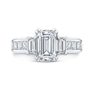 2.00 Ct. Emerald Cut 3 Stone Engagement Ring H Color VS1 GIA Certified