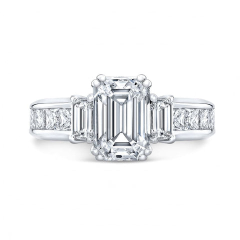 1.70 Ct Emerald Cut 3 Stone Engagement Ring G Color VS1 GIA Certified