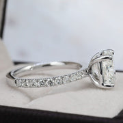 Cushion Cut Engagement Ring on Hand Profile View