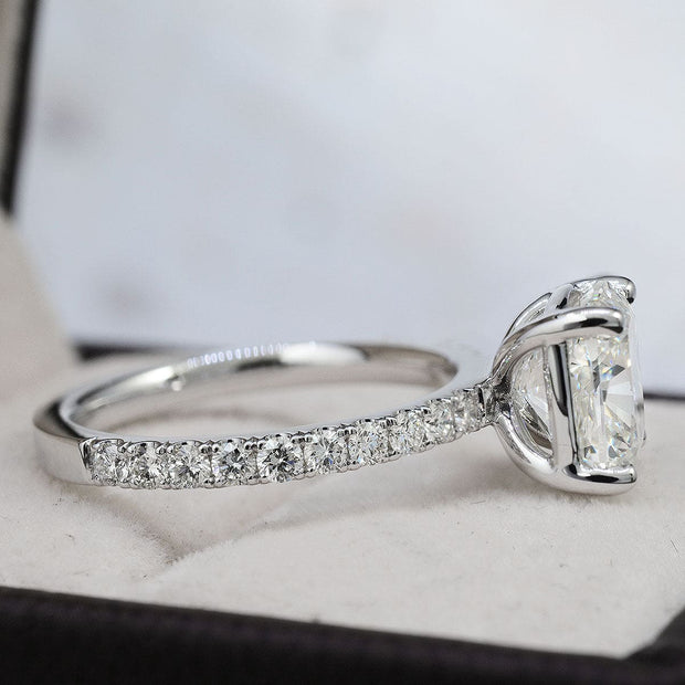 Cushion Cut Engagement Ring Profile View