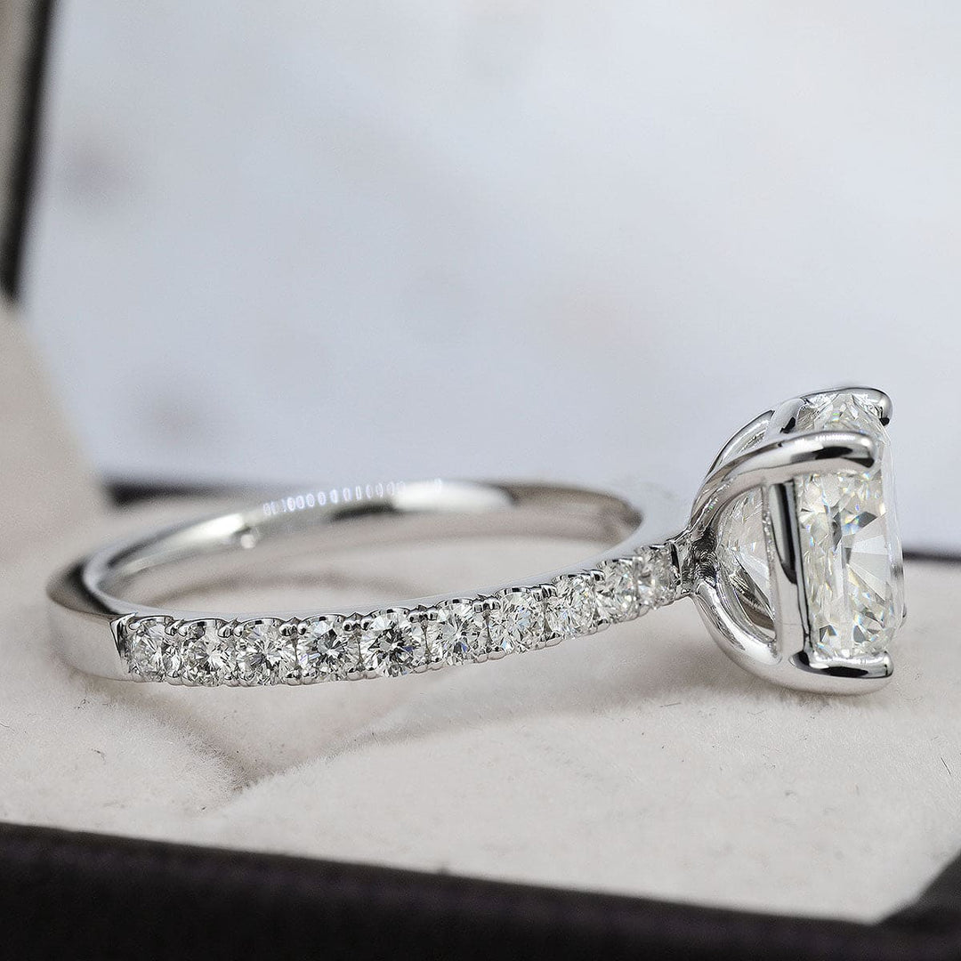 2.90 Ct. Classic Cushion Cut Engagement Ring Set H Color VS2 GIA Certified