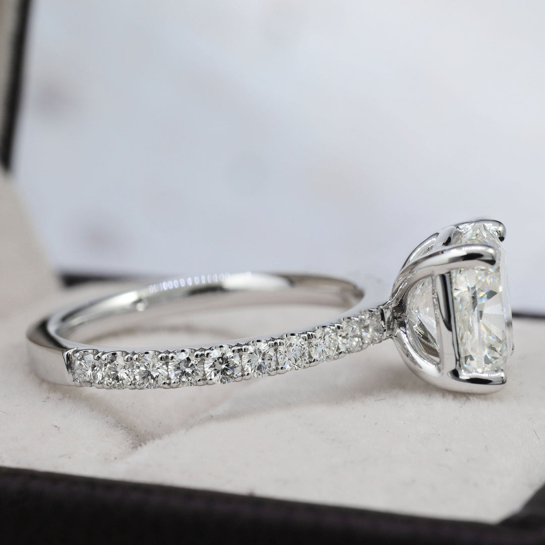 3.25 Ct. Cushion Cut Engagement Ring with Accents G Color VS2 GIA Certified