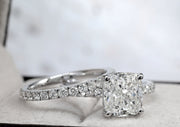 2.80 Ct. Cushion Cut Engagement Set with Accent H Color VS1 GIA Certified