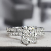 3.25 Ct. Cushion Cut Engagement Ring with Accents G Color VS2 GIA Certified