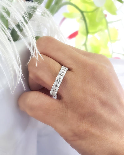 Emerald Cut Eternity Band