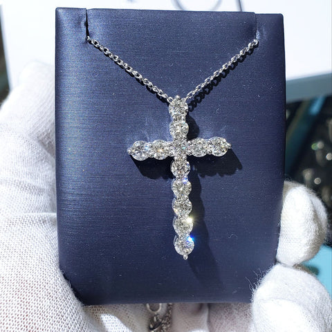 14Kt Gold 0.25 Ct Genuine Natural Diamond Cross Pendant Necklace | eBay