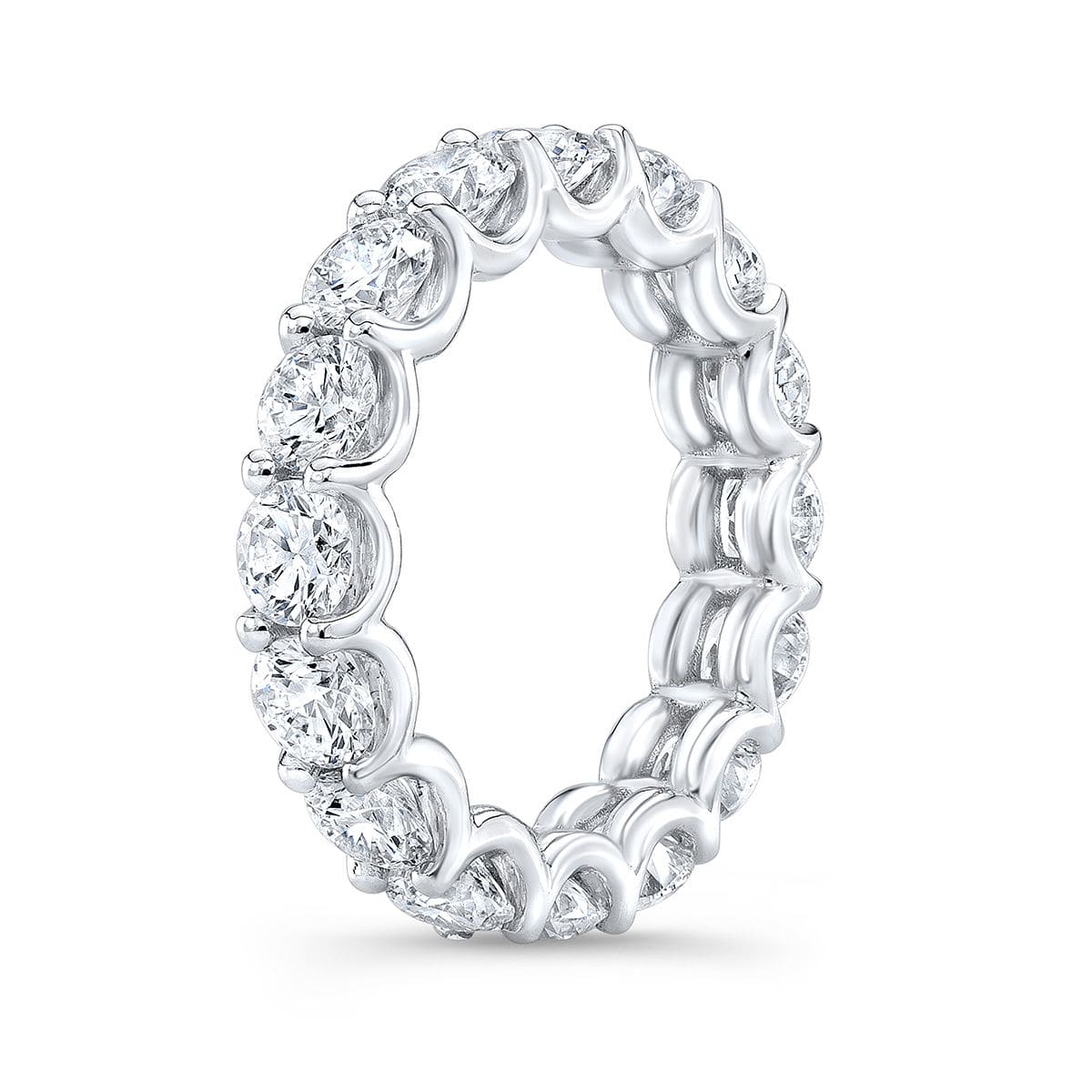 4 carats diamond eternity ring side view