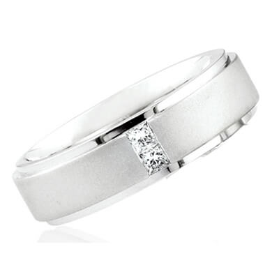 Princess Cut Diamond Wedding Ring for Men & Women