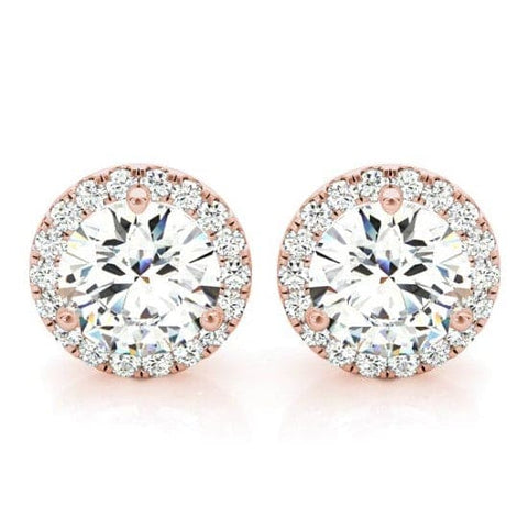 Round Halo Stud Earrings