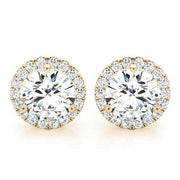 Round Cut Halo Stud Earrings (1.40 Ctw.)