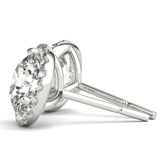 Round Cut Halo Stud Earrings (1.40 Ctw.)