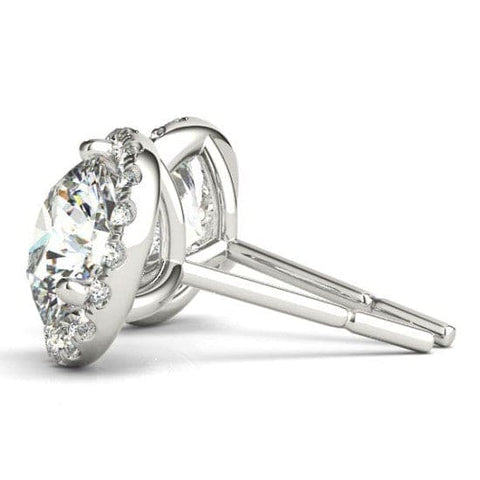 Round Cut Halo Stud Earrings (1.40 Ctw.)