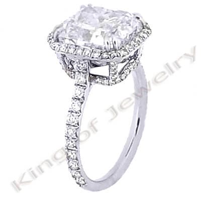 3.09 Ct. Radiant Cut Diamond Engagement Ring