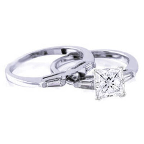 1.35 Ct. Princess Cut Diamond Bridal Set