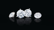 4 Carats Round Cut Diamond Stud Earrings H Color VS1 GIA Certified
