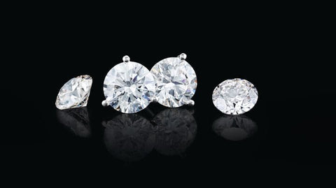 4 Carats Round Cut Diamond Stud Earrings H Color SI1 GIA Certified
