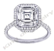 3.07 Ct. Asscher Cut Diamond Engagement Ring (GIA Certified)