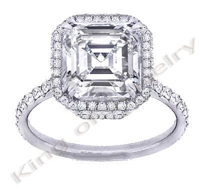 3.07 Ct. Asscher Cut Diamond Engagement Ring (GIA Certified)