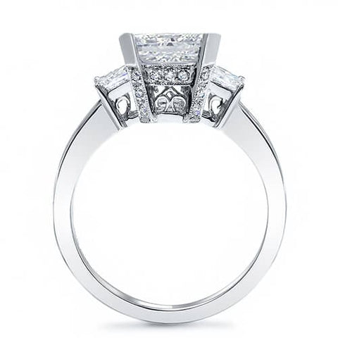 2.36 Ct. Princess Cut w/  Round Cut  Diamond Engagement Ring I,VS1 GIA