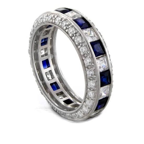 2.50 Ct. Sapphire & Diamond Diamond Eternity Band