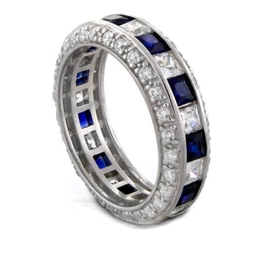 3.50 Ct. Sapphire & Diamond Diamond Eternity Band