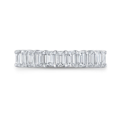 2.50 Ct. Emerald Cut Eternity Band Gallery Style F-G Color VS1 Clarity