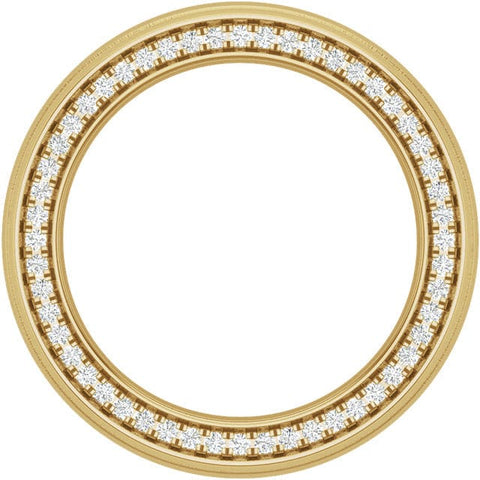 Men's Diamond Ring Yellow Gold Side View