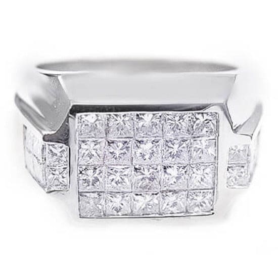 Men's diamond ring invisible set 