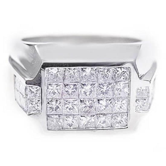 Men's Diamond Ring Invisible Set 
