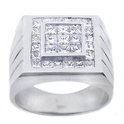 2.60 Ct. Men's Princess Cut Diamond Ring