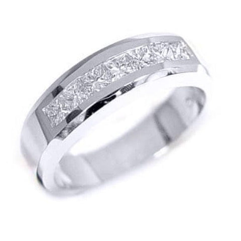 Men's Diamond Ring Channel Set Princess Cut